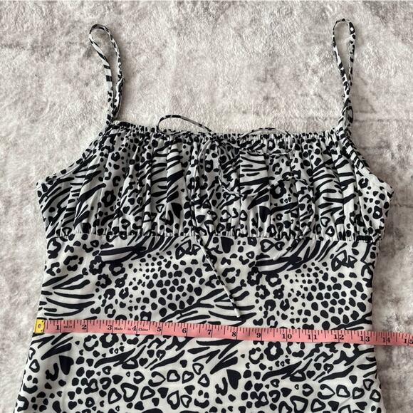 With Jean Boogie Cami Mini Dress In Wild Child Leopard Y2K Size Small Babydoll - Picture 14 of 16